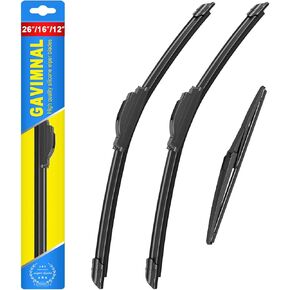 Gavimnal® 26"+16"+12" Windshield Wiper Blades Replacement For Rav4 2019 2020 2021 2022 2023,All-Season Front Rear Wiper Blades(Set of 3)