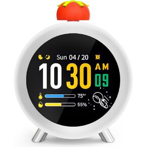 المنبه للنوم الثقيل ، شاشة LCD ملونة ، 4 ساعات إنذار رقمية ، سهلة للغاية ، ضوضاء بيضاء ، غفوة للأطفال ، البالغين ، المراهقون ، المكتب الكهربائي الصاخب على مدار الساعة لغرفة النوم