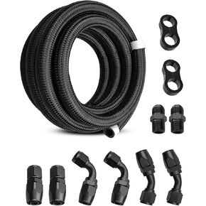 طقم خط الوقود 10 أقدام 10AN ، AN10 NYLON مضفر خرطوم الوقود طقم لتركيب نقل الوقود وخرطوم التبريد