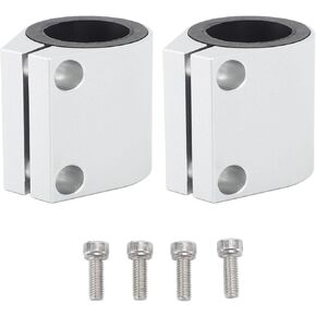 2pcs 1in High Temp Exhaust Clamp, High Strength Aluminum Butt Joint Exhaust Band Clamp for Banshee 1987 to 2006 (Silver)
