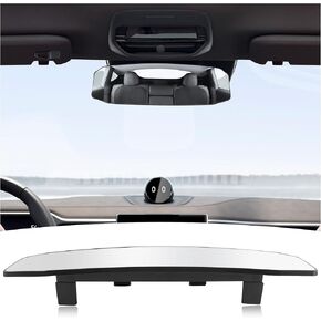 11.7x3.5'' Panoramic Rear View Mirror,Wider & Larger Car Rearview Mirrors for Extend Field of Vision,Universal Clip on Convex Automotive Interior Mirrors to Reduce Blind Spot Areas
