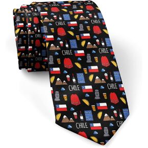 ( Doodle Chile Icons ) Fashion Novelty Necktie, Conversation Neckwear Ties Great for Party and Events