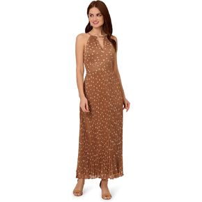 Adrianna Papell Women's Print Pleat Ankle Dress