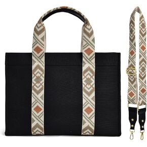 IwIeIaIrI Canvas Laptop Tote Bag for Women Large Capacity Hobo Tote Bag With Zipper Daily Multi-Scene Use Bags Work Handbag