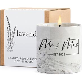 Mr and Mrs Gifts, Wedding Gift for Couples, Newlyweds Wedding Registry Bride and Groom to Be, Bridal Shower Gifts - 6 Oz 2025 New Couple Ceramics Candle