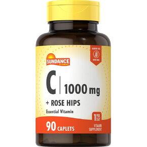 صندانس فيتامين C 1000mg مع الوركين الورد | 90 نباتات نباتية | فيتامين أساسي | ملحق نباتي وغير محد gmo و gluten الخالي من الغلوتين