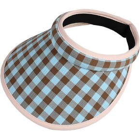 Sun Visors for Women Hat Clip-on Visor Hats Plaid Checkered on Summer Hats Adjustable UV Protection Golf Sports Cap