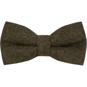 King & Priory Luxury Earth Green Donegal Tweed Bow Tie ، Tweed