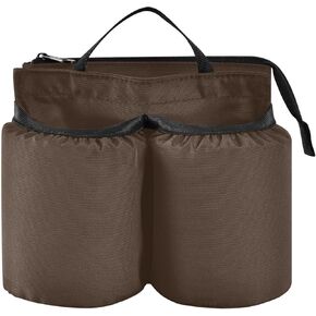 xigua Grayish Brown Color Travel Luggage Cup Holder,Free Hands Suitcase Drinks Carrier Bag Drink Holder with 2 Coffee Mugs for Flight Attendants,Business Travelers Travel Essential31, 7.9×3.9×4.9in