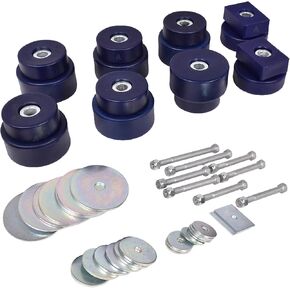 Front & Rear, Upper & Lower Body Mount Bushings Kit 16 pcs made in High grade Polyurethane + All Harware For F-150 STANDARD/CREW CABS, F-250 STANDARD/CREW CABS LIGHT & BLACKWOOD TRUCK