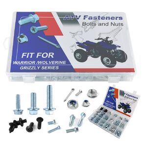 260PCS ATV Fasteners Body Plastic Frame Engine Bolts Kit Fit for Grizzly 80 90 125 300 350 400 450 550 70 600 660 700 Grizzly Hunter Wolverine 350