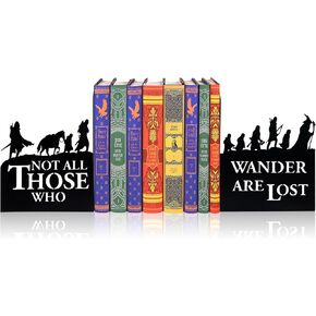Lord Decorative Bookends for Bookshelf – The Rings Home Decor Bookends for Books, Unique Bookends for Office & Living Room, Housewarming Gift for Lord Fans, Black Book Stopper Desk Accessories