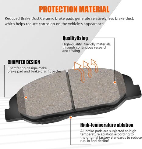 Front Brake Pads Compatible with 2002-2005 Chevy Trailblazer GMC Envoy 2003 2004 Ceramic Brake Pads w/Hardware Replacement(HZ882) in Saudi Arabia