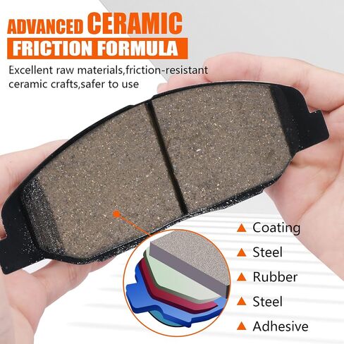 Front Brake Pads Compatible with 2002-2005 Chevy Trailblazer GMC Envoy 2003 2004 Ceramic Brake Pads w/Hardware Replacement(HZ882) in Saudi Arabia