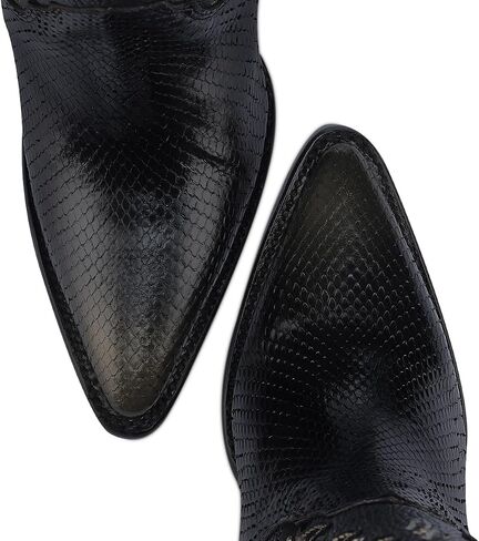 CUADRA Women's Western High Boots in Python and Bovine Leather Black 4I14PH in Saudi Arabia