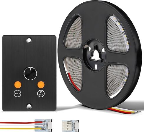 3CCT Flexible 16.4ft LED Strip Light with 12V CCT Switchable Dimmer Kit for Camper Vans, Trucks & Trailers Indoor. CCT Changeable(3000K/4500K/6000K) & Brightness Control DC12V, 10A in Kuwait