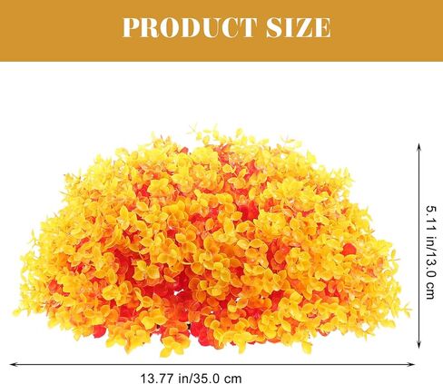Artificial Plant Topiary Ball Eucalyptus Leaves Garden Spheres 35cm Decorative Faux Boxwood Balls Plants for Backyard Porch Patio Wedding Garden Orange in Saudi Arabia