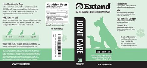 Extend - Joint Care for Dogs - 1 Month Supply - Glucosamine for Dogs with MSM & Ascorbic Acid - Pure Grade Ingredients. in Kuwait