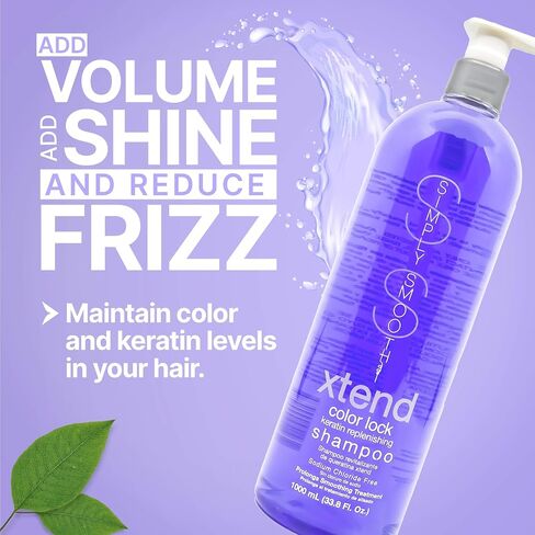 Simply Smooth Xtend Keratin Replenishing Color Lock Shampoo Slows Color Fade & Prolongs Hair Color After Salon Visit Gently Clean & Protect Your Hair Color Sodium Chloride Free 8.5 Oz. in Saudi Arabia