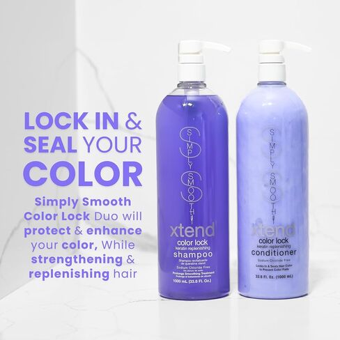 Simply Smooth Xtend Keratin Replenishing Color Lock Shampoo Slows Color Fade & Prolongs Hair Color After Salon Visit Gently Clean & Protect Your Hair Color Sodium Chloride Free 8.5 Oz. in Saudi Arabia