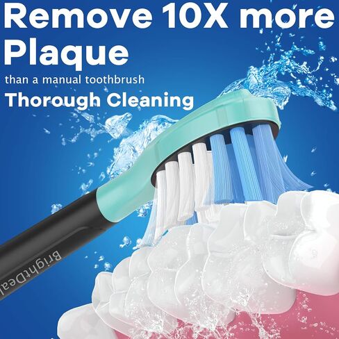 برايت ديل رؤوس فرشاة اسنان كهربائية سونيكير بروتكتيف كلين دايموند كلين ديلي كلين ايزي كلين هيلثي وايت اكسبرت كلين W C2 G2 C3 G3 W3 C1 فرشاة اسنان كهربائية سونيك 4100 5100 ابيض، 10 قطع in Kuwait