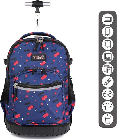 Tilami Rolling Backpack for Kids 18 inch Boys and Girls Laptop Backpack,Bicycle in Saudi Arabia