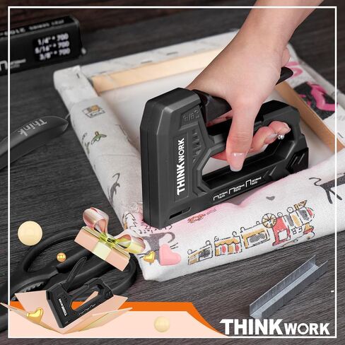 THINKWORK Pink Staple Gun Tool Set, 25 Piece Lady‘s Home Tool Kit with 3-in-1 Upholstery Staple Gun, Staple Remover, Women Stapler Gun Kit for DIY Decoration, Wood, Carpentry, Fabric, Crafts in Kuwait