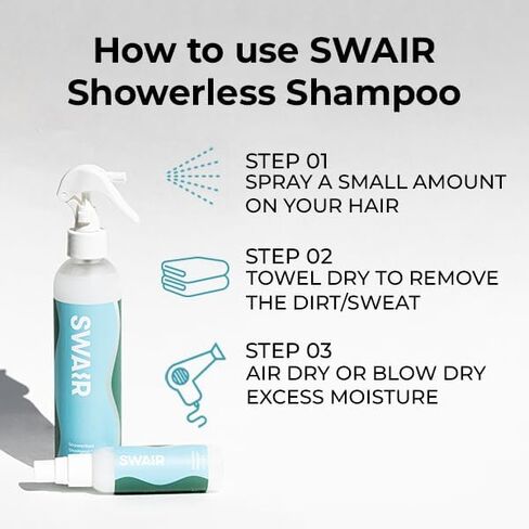 SWAIR Showerless Shampoo 2oz. Dry Shampoo Alternative | Benzene Free in Saudi Arabia