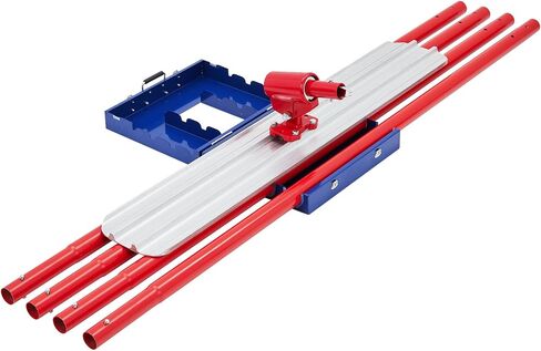 Bull Float Magnesium Concrete Float, 48 x 8" Round End Concrete Float Tool Cement Tool, Concrete Kit Bull Float with 4 Float Handle Bracket Concrete Tools Finishing（RED） in Saudi Arabia