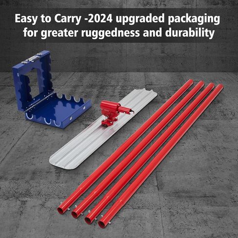 Bull Float Magnesium Concrete Float, 48 x 8" Round End Concrete Float Tool Cement Tool, Concrete Kit Bull Float with 4 Float Handle Bracket Concrete Tools Finishing（RED） in Saudi Arabia