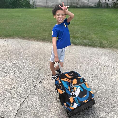 Tilami Rolling Backpack for Kids 18 inch Boys and Girls Laptop Backpack,Bicycle in Kuwait