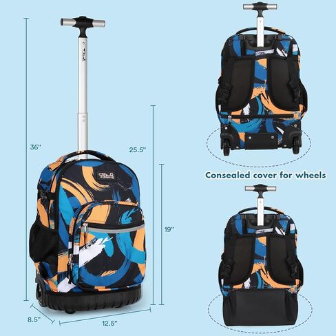 Tilami Rolling Backpack for Kids 18 inch Boys and Girls Laptop Backpack,Bicycle in Kuwait