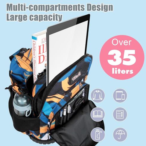 Tilami Rolling Backpack for Kids 18 inch Boys and Girls Laptop Backpack,Bicycle in Kuwait