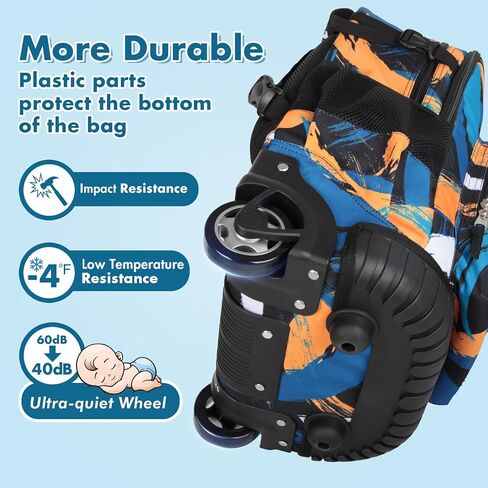 Tilami Rolling Backpack for Kids 18 inch Boys and Girls Laptop Backpack,Bicycle in Kuwait