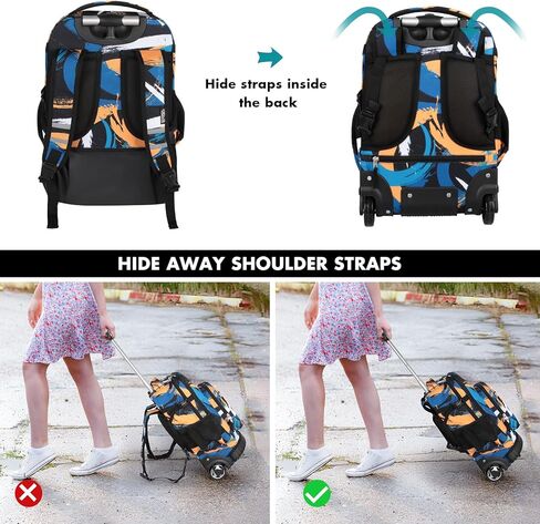 Tilami Rolling Backpack for Kids 18 inch Boys and Girls Laptop Backpack,Bicycle in Kuwait
