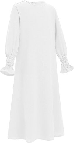 OBEEII Abaya for Girls Muslim Long Sleeve Prayer Dress Ramadan Kaftan Abaya with Hijab Islamic Clothing Arabic Eid Robe in Saudi Arabia