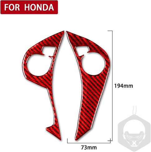 Premium Real Carbon Fiber Sticker Car Inner Steering Button Soft Cover Decal Compatible with Honda Accord 2014 2015 2016 2017 9th Gen Auto Interior Red Accessories Style A. in Saudi Arabia
