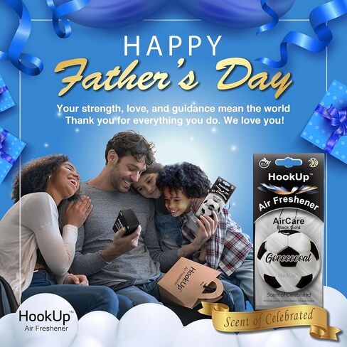 Soccer Car Air Freshener by HookUp - 2 Pack - Black Gold Scent (Extra Strong) | Unique Soccer Gift for Players, Coach, Fans | Hanging Car Accessory with Long Lasting Fresheners Smell in Saudi Arabia