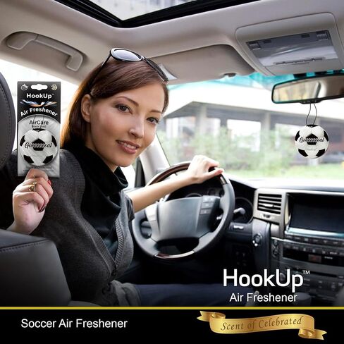 Soccer Car Air Freshener by HookUp - 2 Pack - Black Gold Scent (Extra Strong) | Unique Soccer Gift for Players, Coach, Fans | Hanging Car Accessory with Long Lasting Fresheners Smell in Saudi Arabia