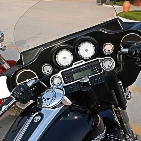 9PCS Stereo Accent Speedometer Speaker Trim Ring Set for Harley Davidson Touring Electra Street Glide Ultra Classic Models 1986-2013 (Black) in Kuwait