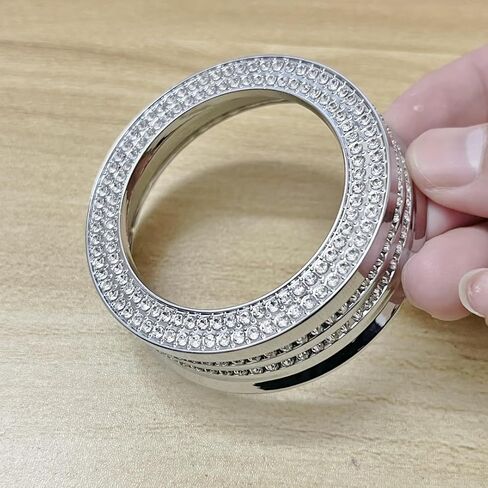 Car Interior Decoration Bling Accessories Compatible with Ford Explorer 2020-2025 Shifter knob Cover Modification Parts Rhinestone Accessories (Silver) in Saudi Arabia