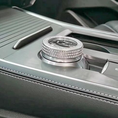 Car Interior Decoration Bling Accessories Compatible with Ford Explorer 2020-2025 Shifter knob Cover Modification Parts Rhinestone Accessories (Silver) in Saudi Arabia