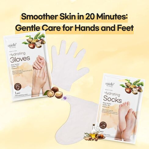 New Epielle Relaxing and Nourishing Lavender Socks and Gloves | Moisturizing and Relaxing Cream & Lotion | 12 Pack | Beauty Gifts | Gift Set for Women| Spa Gift for Women. Mothers Day Gifts in Kuwait