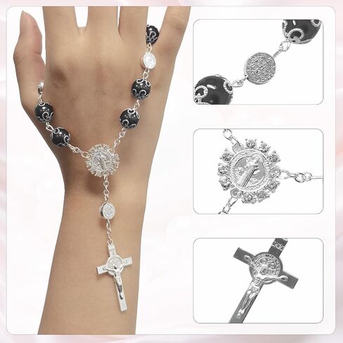 2 PCS Car Rosary لمرآة الرؤية الخلفية ، مخصصة المباراة المسبقة المسبقة التلقائية المسبحة المرآة المسبحة ، Universal Car View View Mirror Hanging Decor Exclseories for Woman Men (Black) in Kuwait