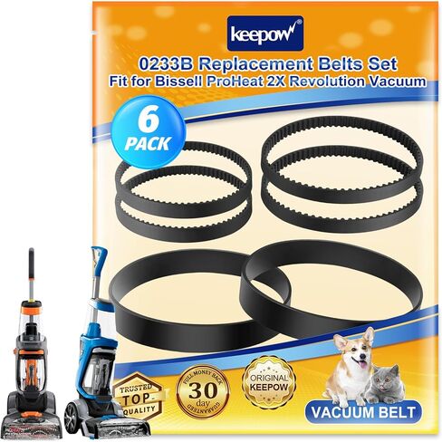 مجموعة أحزمة بديلة من KEEPOW متوافقة مع موديلات Bissell ProHeat 2X Revolution 1548 1550 1551 مقارنة بالأجزاء رقم 1606418 و1606419 و1606428 6 عبوات in Kuwait