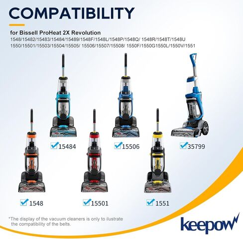 مجموعة أحزمة بديلة من KEEPOW متوافقة مع موديلات Bissell ProHeat 2X Revolution 1548 1550 1551 مقارنة بالأجزاء رقم 1606418 و1606419 و1606428 6 عبوات in Kuwait