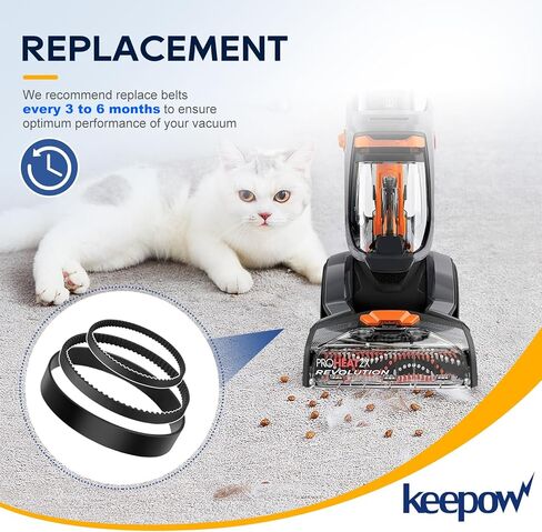 مجموعة أحزمة بديلة من KEEPOW متوافقة مع موديلات Bissell ProHeat 2X Revolution 1548 1550 1551 مقارنة بالأجزاء رقم 1606418 و1606419 و1606428 6 عبوات in Kuwait