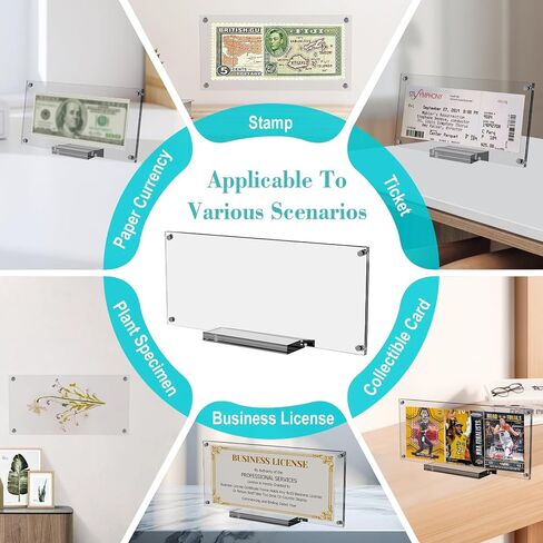 Boloyo Acrylic Business License Display Frame, 10 inch 1PC Clear Display Stand Holder Easel Base Protector for 4x9 Business License Certificate Collectors in Kuwait
