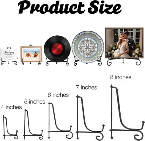 صفيحة تقف للعرض ، 4 حزمة الحديد معروضة حامل ، 4 بوصات مصغرة سوداء الحامل الحامل صورة الصورة حامل قابلة للطي in Kuwait