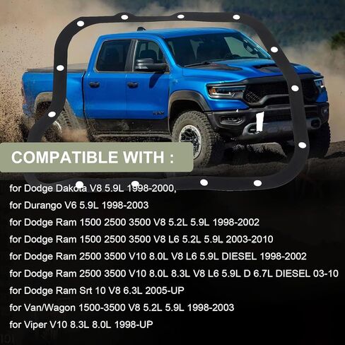 42RE 44RE 46RE 47RE 48RE OILLER TRANSMISMATION FILTER PAN PAN KIT FOR 1998-2010 DODGE RAM 1500 2500 3500 DAKOTA DURANGO GRAND CHEROKEE يحل محل# 52118789 5211-8789 in Kuwait